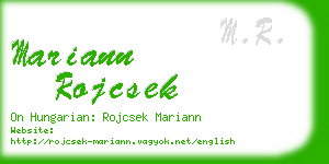 mariann rojcsek business card